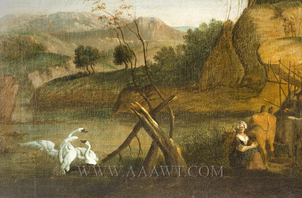 Over-Mantel Landscape Painting, Eighteenth Century,detail-4 